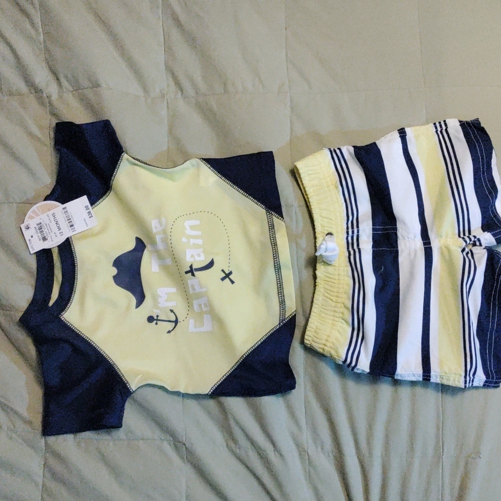 12 month boy swim 2 piece set